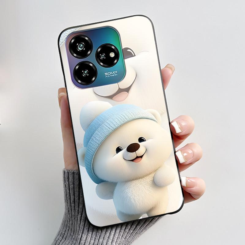 For ZTE Axon 60 Lite / Blade V60 Vita / Nubia V60 Design Case Cute Love Heart Rabbit Casing Black Soft Silicone Protective Cover