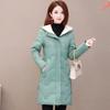 Women's Mid-Length Korean Style Down Jacket - Hooded, Thickened, Warm 90% White Duck Down Winter Coat