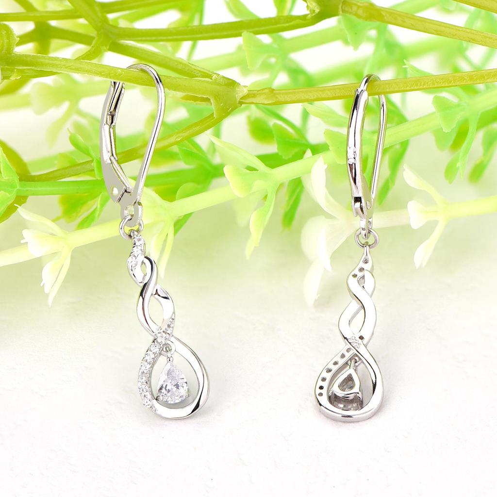 925 Sterling Silver Geometric Women Earrings Silver 925 Unique Water Drop Earrings for Women
