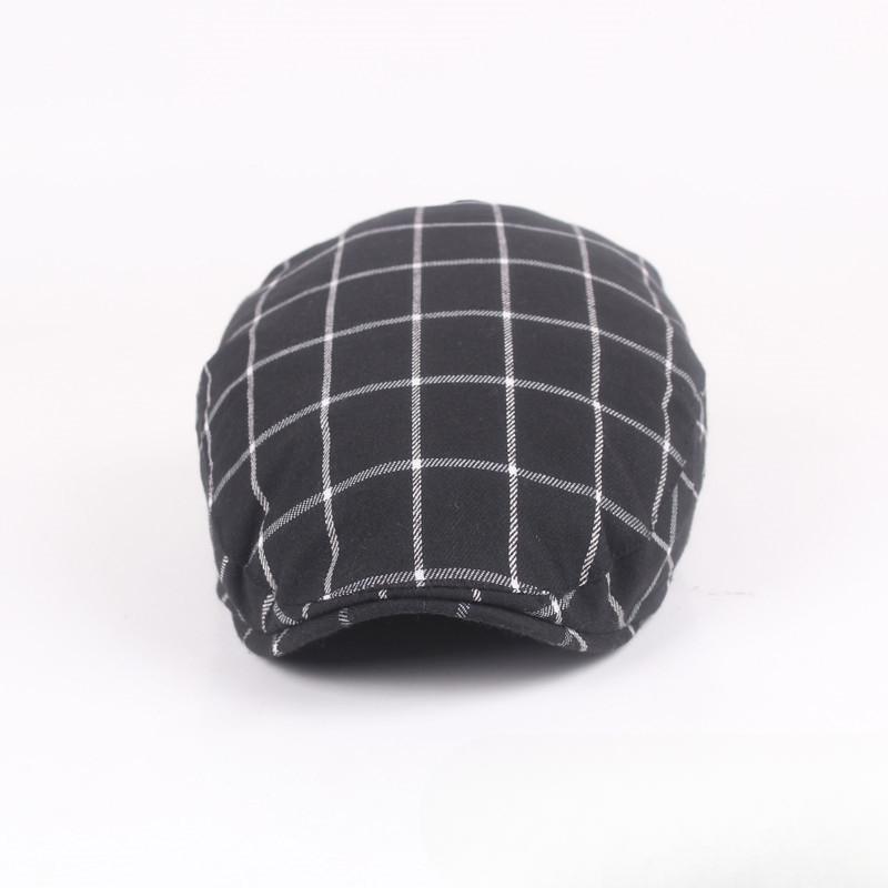 Cotton Beret Season Men'S Ladies Plaid Cap Outdoor Shade Casual Hat Forward Hat