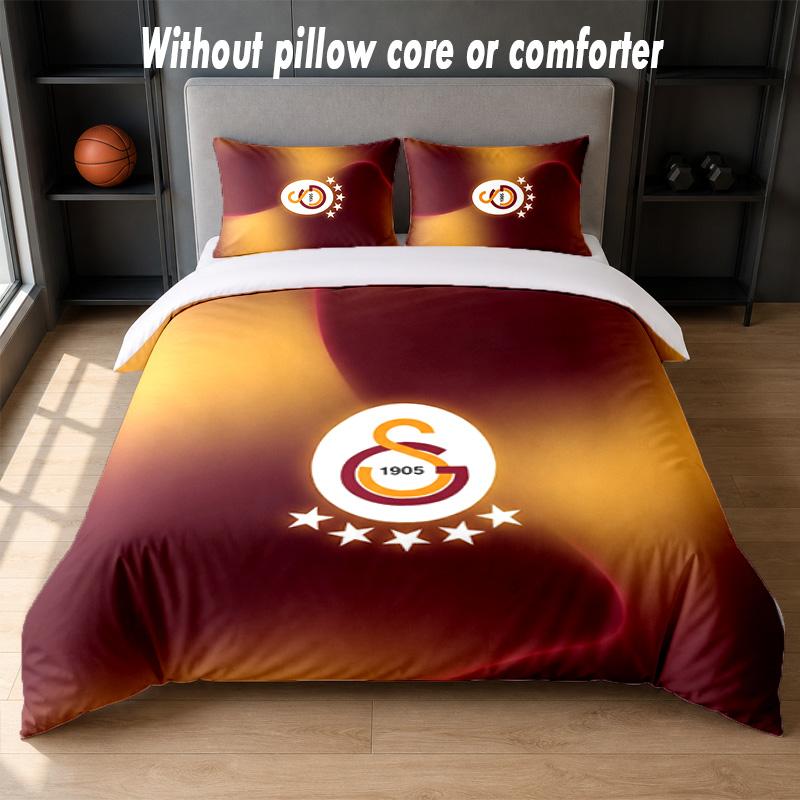 Set Biancheria da Letto Design Galatasaray FC 1 Copripiumino + 2 Federe Morbido Traspirante Biancheria da Letto per la Casa
