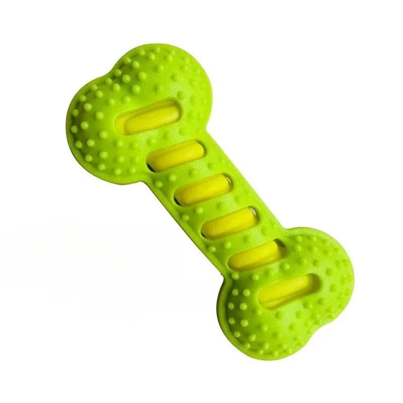 

Puppy Dog Bite Pet Rubber Toys Toy Stick Chew Teeth Dog Molar Interactive Cleaning Stick Chewing Toy Bone зелёный