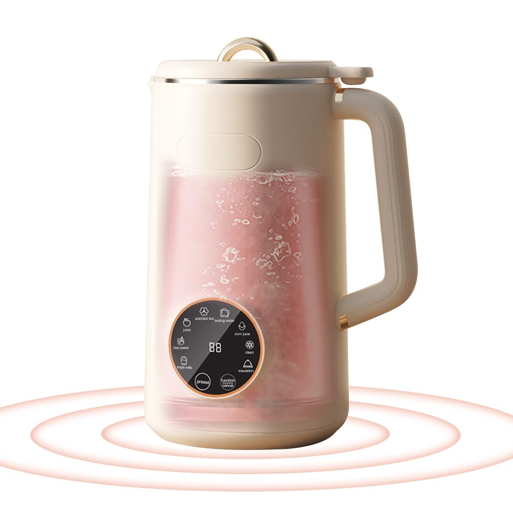 

large 12 hour MACOLAUDER Soy milk maker Soy rice flower hot corn heat dry beans and room temperature vitamin small home 800ml/1000ml capacity, бежевий
