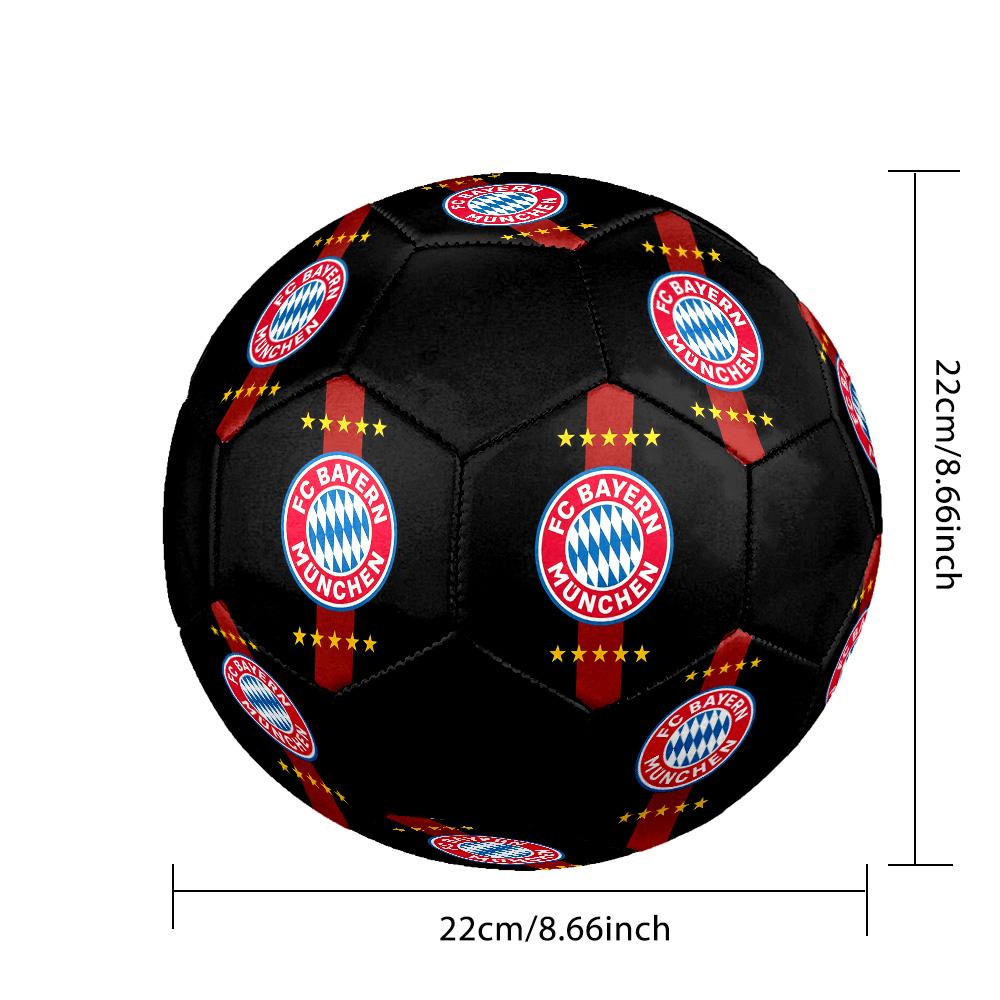 Bayern München3 Soccer Ball Colorful All Ages Machine Stitched PVC Competition Ready Durable High-Bounce.SIZE5
