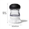 OXO Palm Brush Kitchen Brush with Detergent Dispenser Cleans and Other Kitchen Supplies One-Push - - Pots, Pans, Dishes,