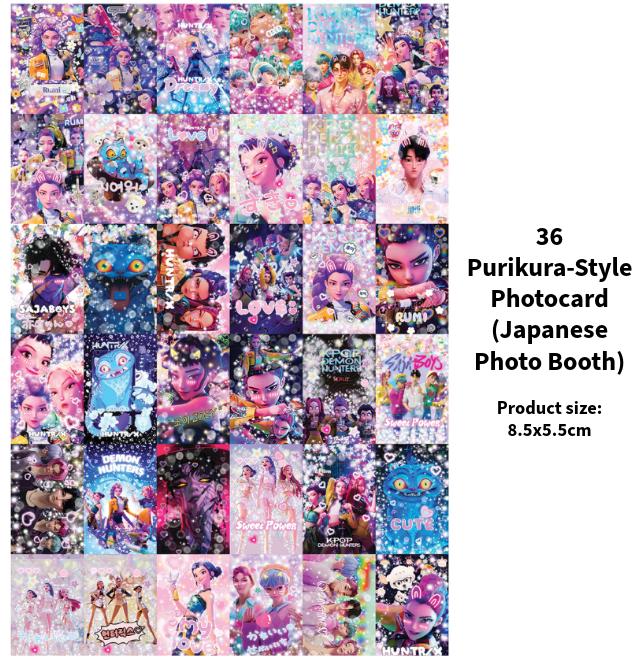 K-Pop Demon Hunters Photocard Set (36 Hologram Cards + 36 Purikura-style Photocards 36 + 80 Stickers) – 152 Sheets (No Duplicates)