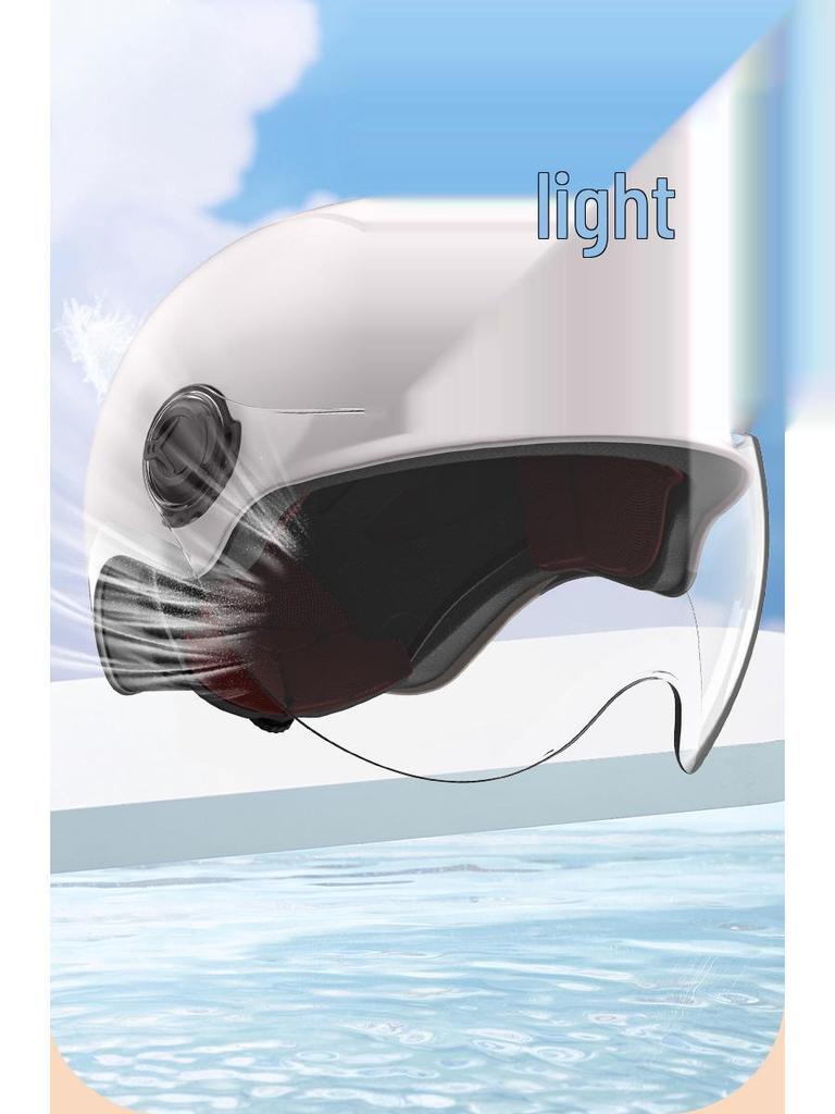 Golden Bell 3C Certified Unisex Electric Vehicle & Motorcycle Half Helmet with Sunscreen Protection