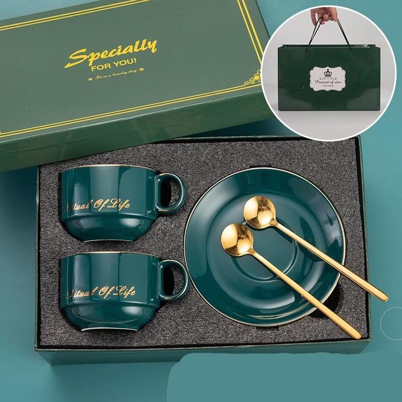 European Style Ceramic Coffee Cup and Saucer Set