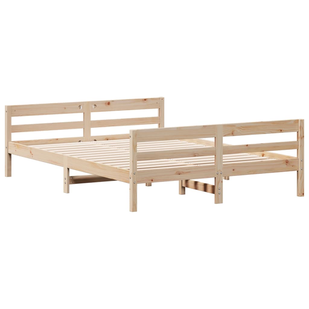 Solid Wood Bed without Mattress 140x200 cm Pine Wood