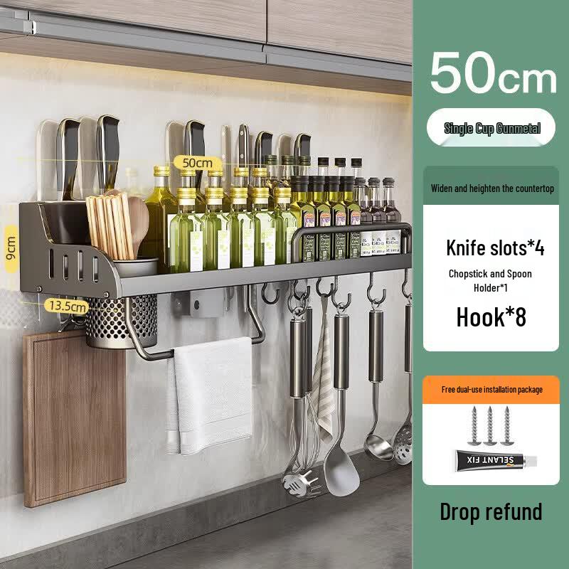 Hanton Kitchen Wall-Mounted Storage Rack with Knife Holder