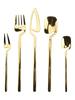 5pcs Cutlery Set Gold Dinnerware Stainless Steel Silverware Kn-ife Fork Spoon Tableware Flatware Set Kitchen Accessories