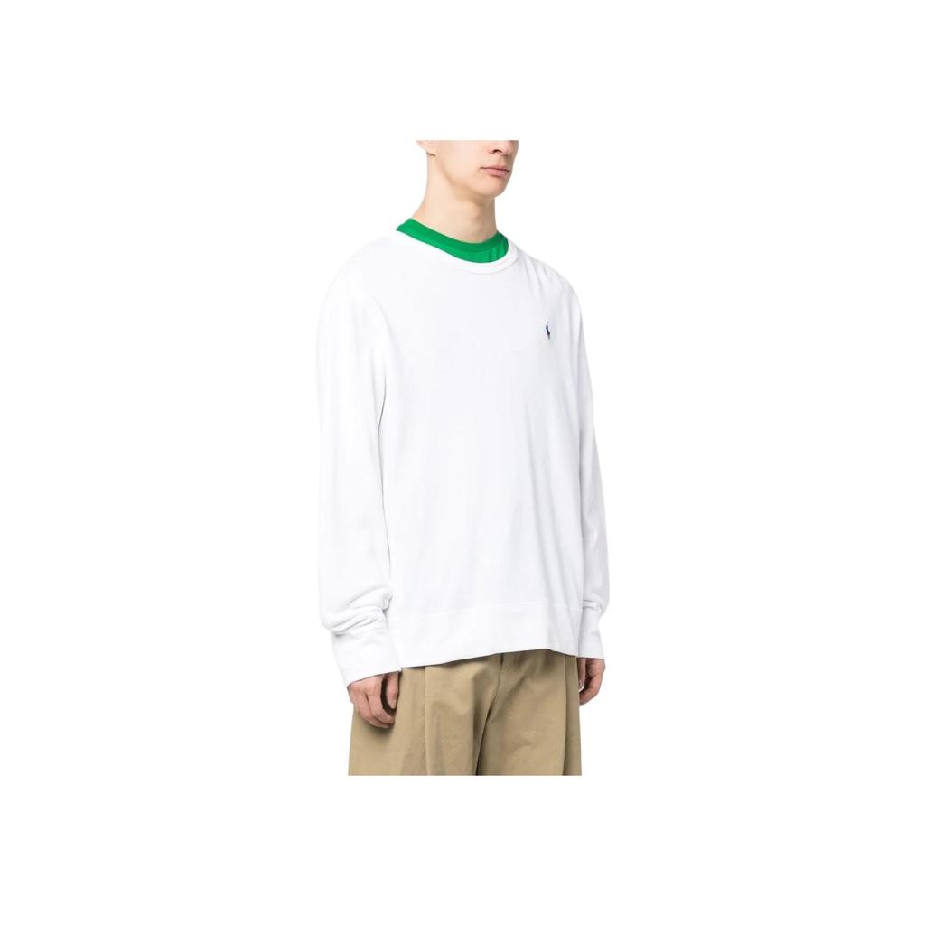 Polo Ralph Lauren Ss23 Solid Color Logo Embroidered Long Sleeve Sweater Men sweater White 710899996-002