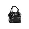 VIVIENNE WESTWOOD Silver Buckle Logo Flap Closure Leather Mini Shoulder Crossbody Bag Women Bags Black 42010085L001ON403PF