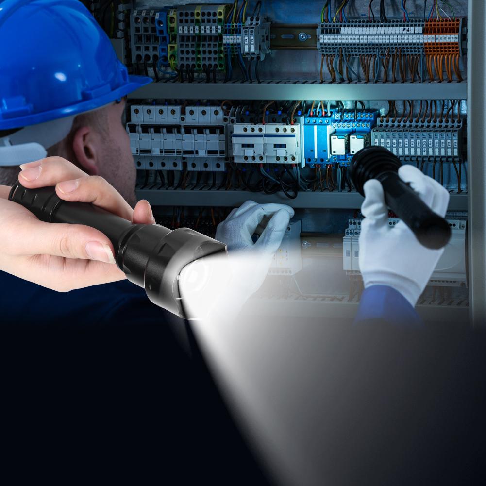 Outdoor XML T62 LED Flashlight Convex Lens Variable Focus Torch for Cycling Camping Emergency(black