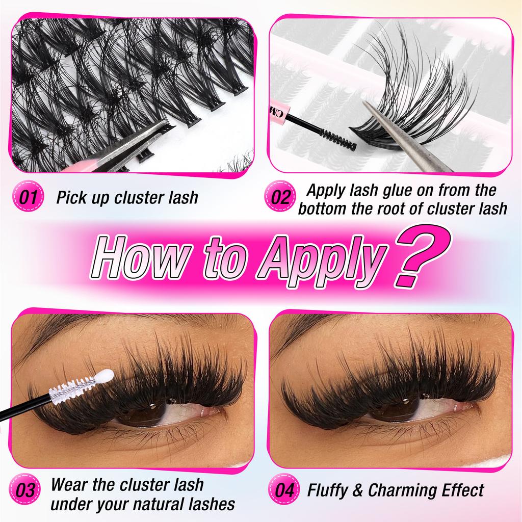 570 Tufts Of D-Curve Single Tufts Of False Eyelashes 10-18Mmdiy Segmented Grafting To Extend Natural Dense Hair