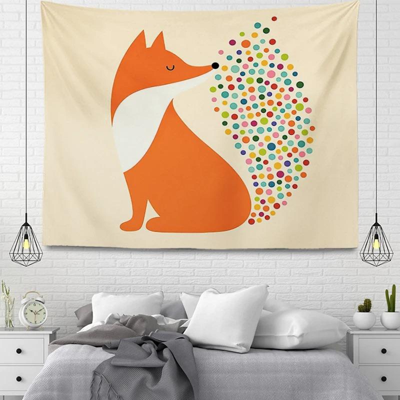 Office Living Room Tapestry Cartoon Animal Simple Hanging Cloth Home Wall Decoration Tapestry