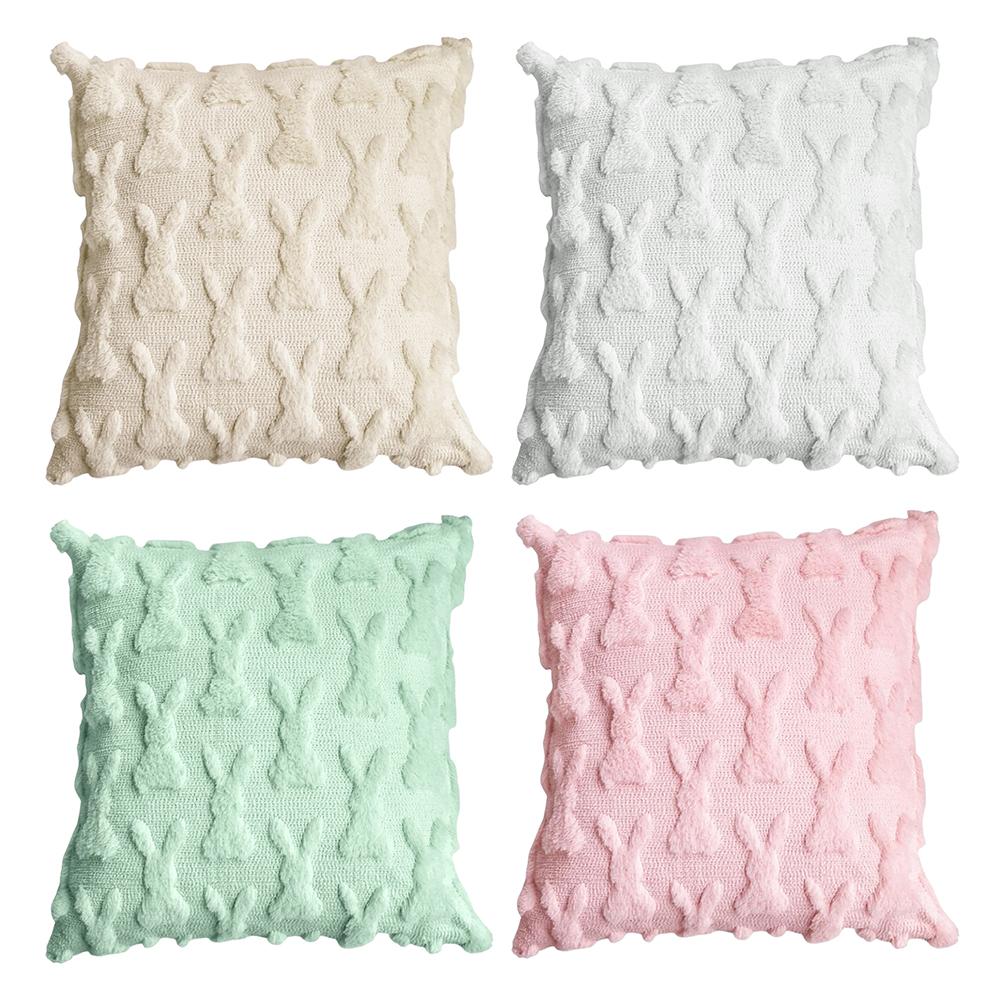 Easter Bunny Pillow Covers Decorative Throw Pillow Covers 45x45cm Soft Pillowcase for Easter Decor Couch Sofa Bedroom