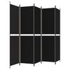 Vidaxl 5-Panel Room Divider, Black, 250X200 Cm, Fabric