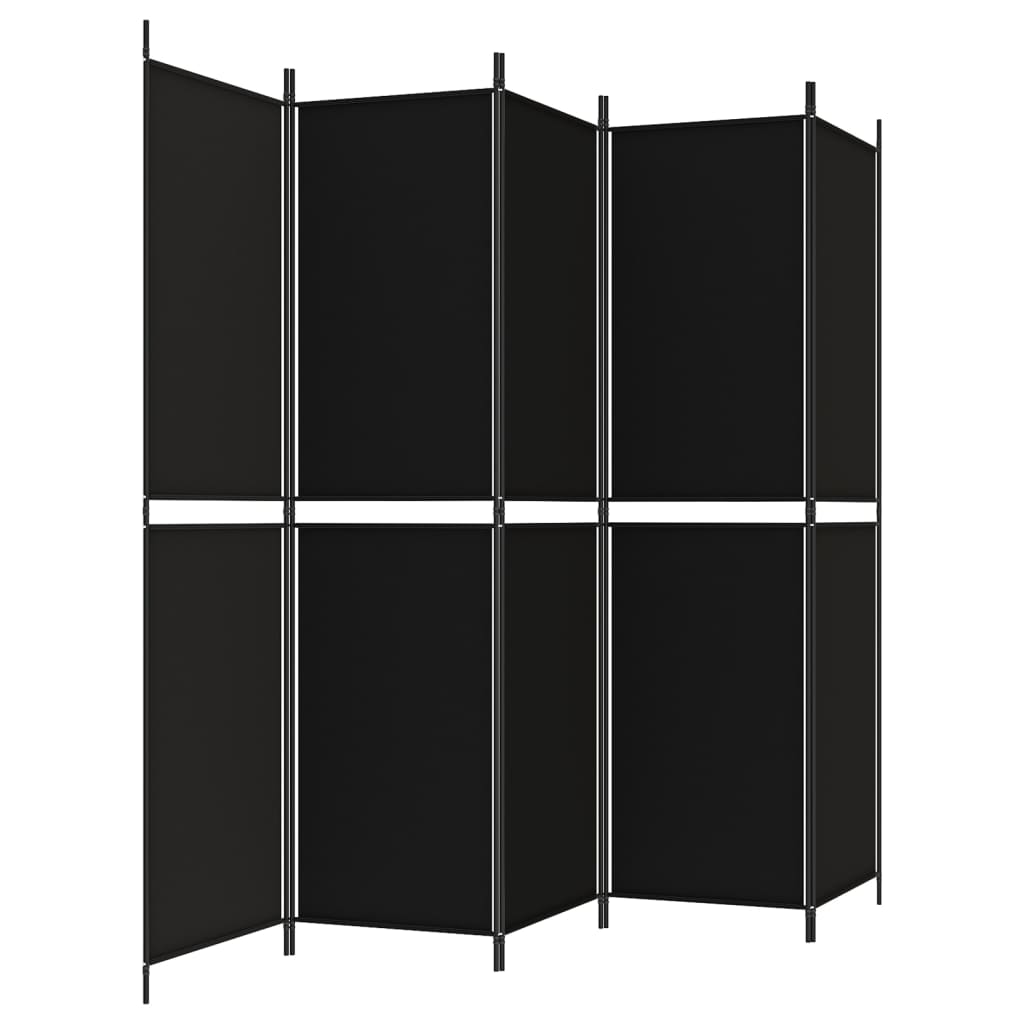Vidaxl 5-Panel Room Divider, Black, 250X200 Cm, Fabric