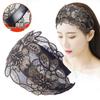 Korean Ethnic Style Embroidered Headband: Wide Lace Hairband for Concealing White Hair, Slimming Face Effect, Fashionable Hair Clip Accessory