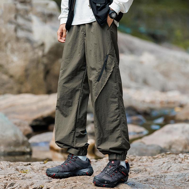 

Мужские уличные дышащие ветрозащитные водонепроницаемые брюки-джоггеры - Весна/Осень, с манжетами на щиколотках, свободного кроя, универсальные, повседневные, прямые. 4XL