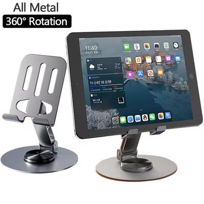 Soporte de metal para teléfono y tableta, rotación de 360°, antideslizante, plegable, ajustable, flexible, portátil, de escritorio, para teléfono inteligente.