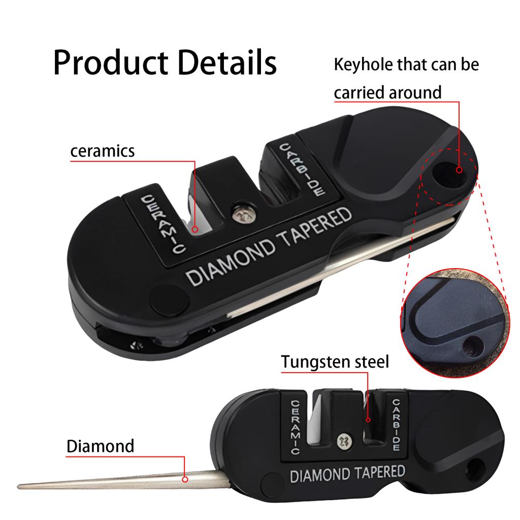 Multifunctional Whetstone Knife Sharpening Tools Kitchen Pocket Knife Sharpener Sharpening Rod for Outdoor Use