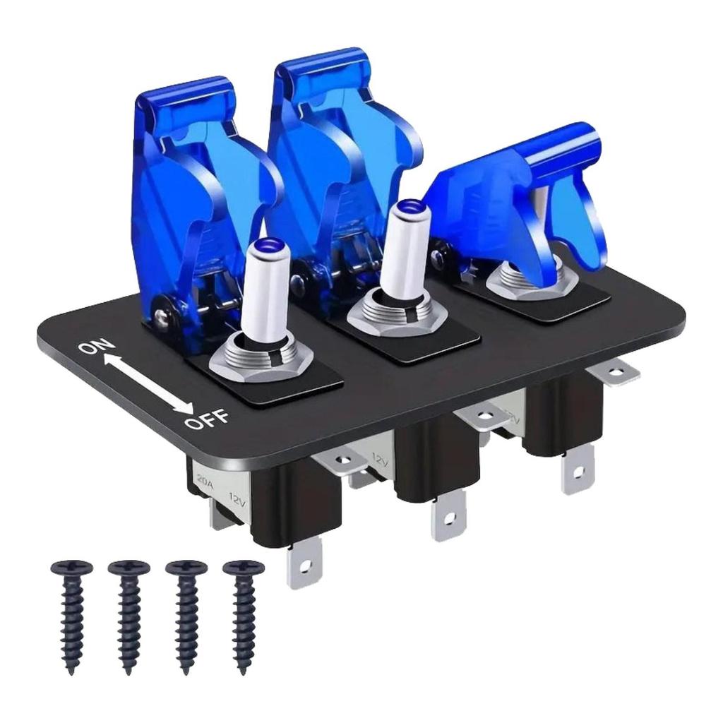 Universal 12V Panel Switch ABS Rocker Toggle Switch Panel with LED Lights for Car RV Yacht Dashboard