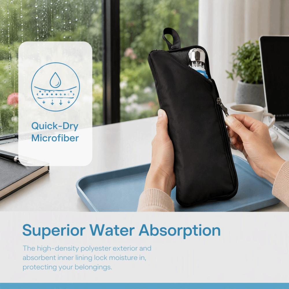Microfiber Lining Umbrella Storage Bag Waterproof Oxford Folding Umbrella Holder for Travel Use
