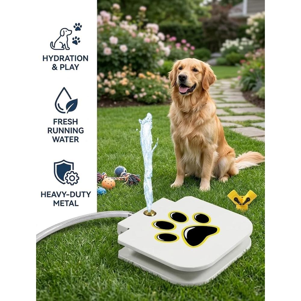 Dog Paw Print Sensor Sprinkler, Outdoor Dog Paw Print Sensor Water Fountain, Heavy-duty Metal Pet Water Fountain, Suitable for Patios.