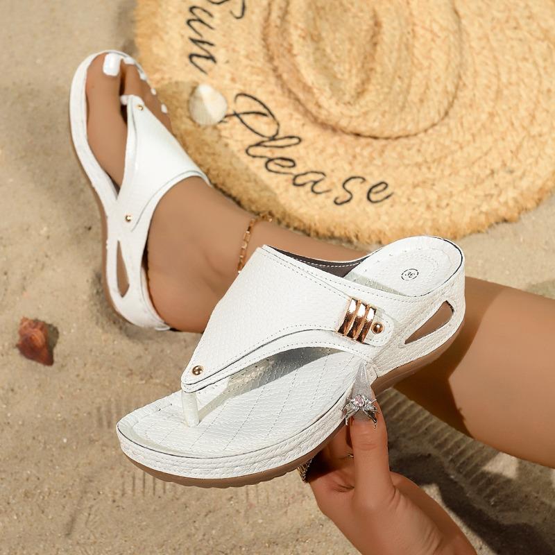 Women’s Thong Platform Peep-Toe Beach Slide Sandals Wedge Heel