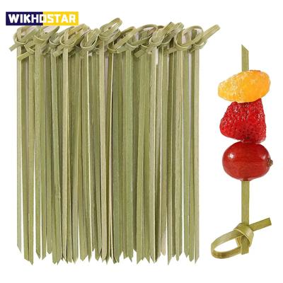 100 stücke Einweg Bar Werkzeug Party Dekoration Cocktail Picks Bambus Knoten Spieße Stick Obst Gabeln Sandwiches