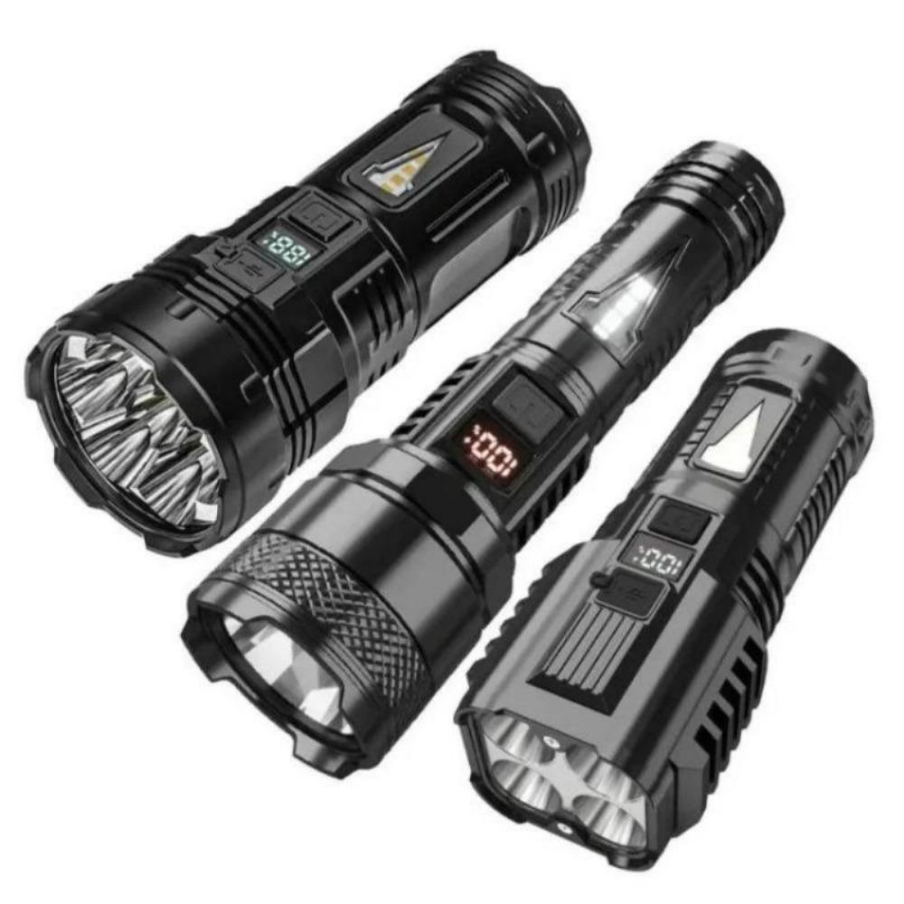 2024 Ny 7*LED Supersterk Lommelykt Oppladbar Innebygd Lommelykt Taktisk Lanterne Utendørs Arbeidslys Camping Fiskelys