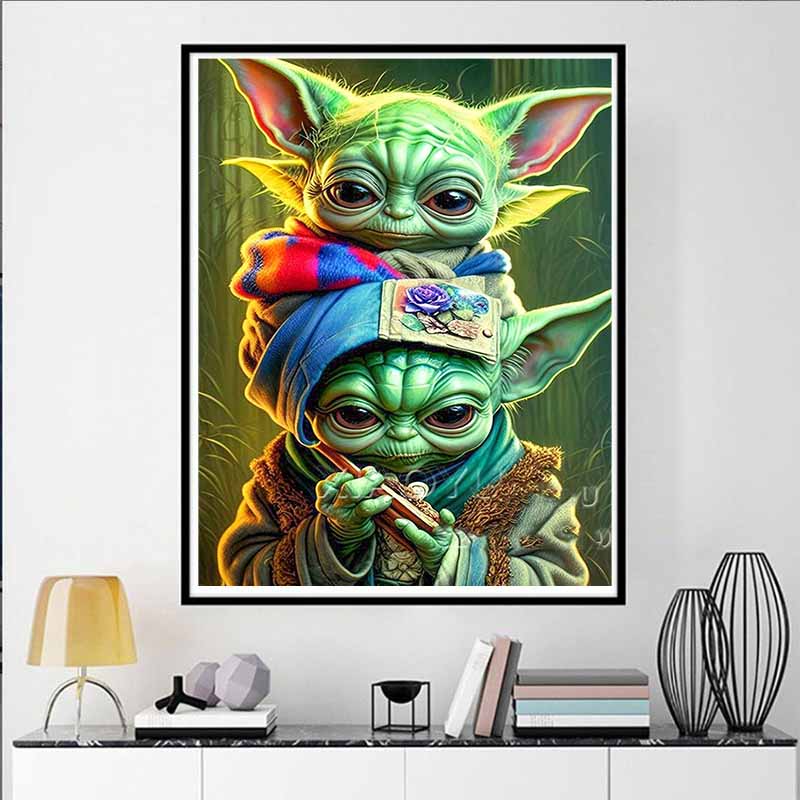 Disney Diamond Painting Baby Yoda Illustration 5D Diamond Painting Art Embroidery Cross Stitch Room Decoration