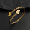 Creative Steel Wire Button Pattern Love Gold-plated Stainless Steel Women's Bracelet, Waterproof and Rust-free, Couple Bracelet