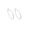 Silver Plain Ring Double-layer Crossed Earrings Women's Cold Wind Exaggerated Temperament Earrings Simple Design Sense Ear