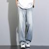 Tennis Drooping Jeans Men's Summer Thin Retro Loose Straight Ice Silk Wide-leg Casual Pants