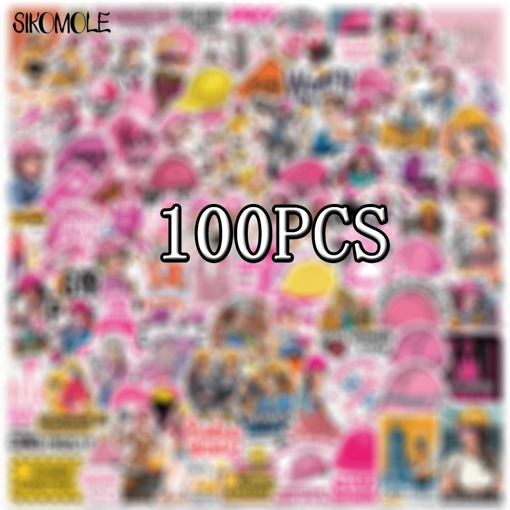 1050 100PCS Cartoon Female Safety Helmet Stickers Aesthetic Decals Toy Guitar Bicycle Laptop Luggage Car Graffiti Kids Sticker