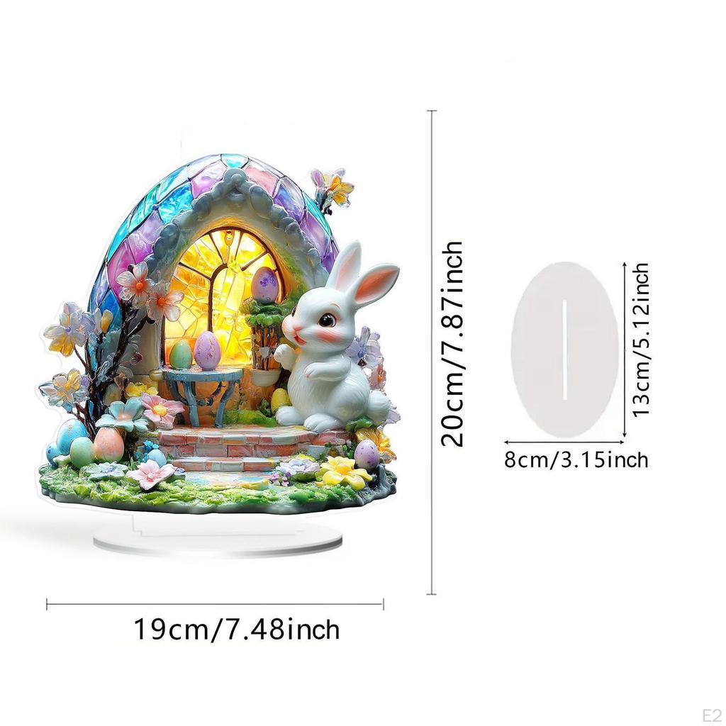 2D Easter Fairy Garden Decoration Flat Acrylic Versatile 7.4 X 7.8 Inch Waterproof