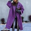 2026 New Women's Long Wool Blend Coat, Oversized Solid Color Casual Overcoat for Autumn Winter, Plus Size Warm Trench Coat
