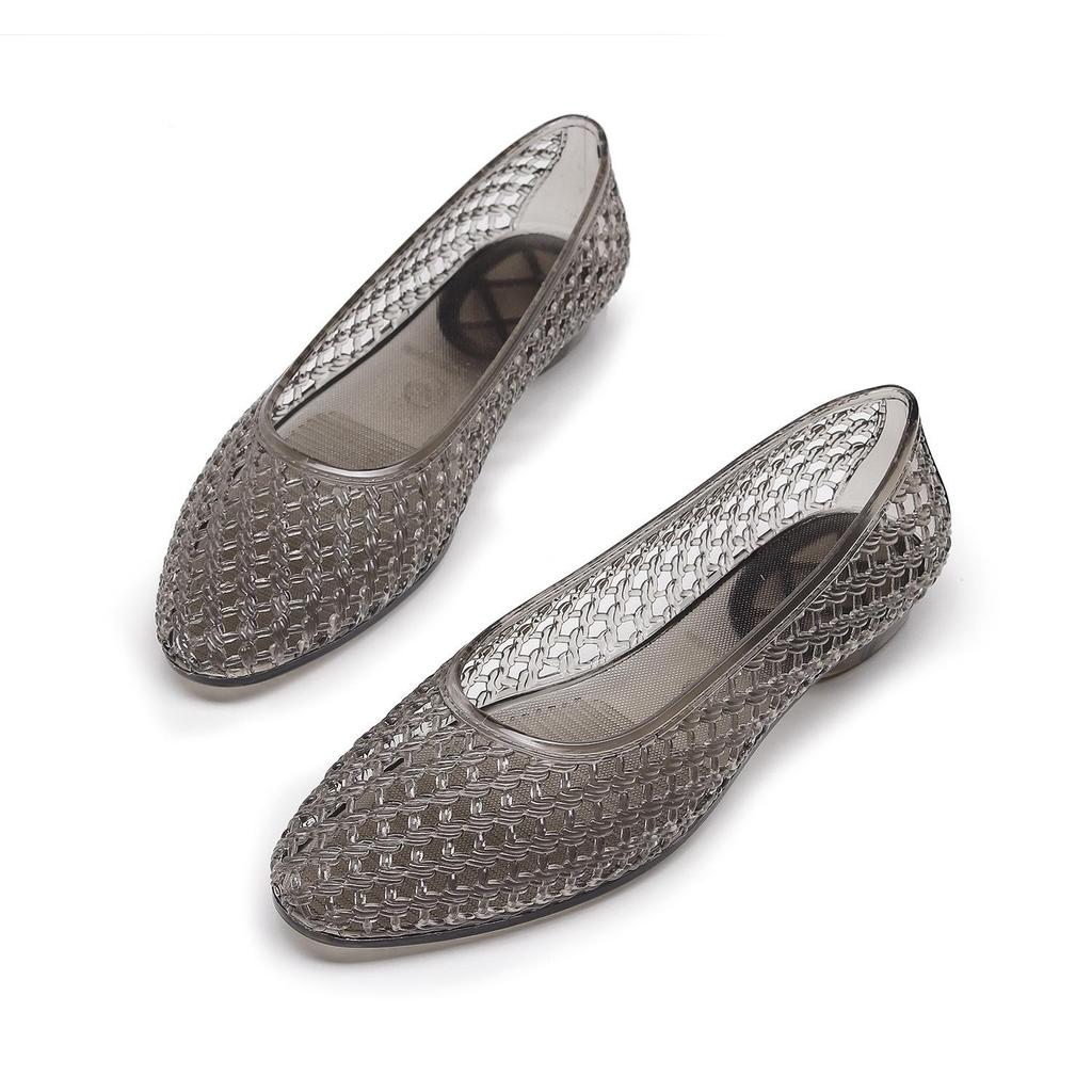 Korean Shallow Mesh Slip-On Women's Transparent Casual Sandals
