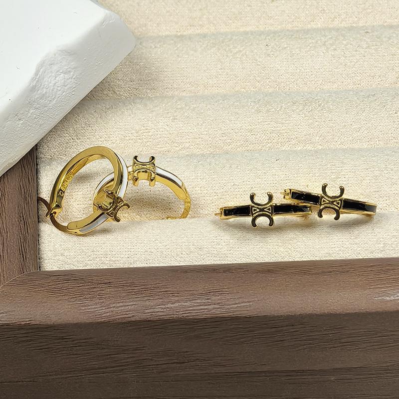 2025 Klassieke Arc de Triomphe Witte Emaille Stud Oorbellen - Dames Europees & Amerikaans Retro Luxe Stijl