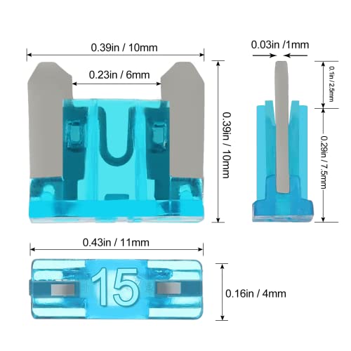 JOREST 120pcs Car Fuses for Car/Truck/Motorcycle (2A 3A 5A 7.5A 10A 15A 20A 25A 30A 35A 40A), Low Profile Flat Fuses + 1pc Fuse Clip