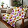 Pastel Jack O Lantern Web Cartoon Anime Print Flannel Blanket Soft Warm Throw for Kids Bedroom Sofa Christmas Office Car