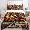 3pcs Dragon Vs Wizard Comforter Set with One Quilt Cover and Two Pillowcases (No Core) - Anime Cartoon Design, Polyester Fabric, Perfect for Bedroom a