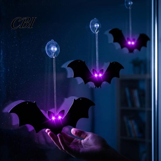 Cool Halloween Bat Patterns 12 Pcs Hanging Bats Decorations with Glowing Eyes, 3D Realistic Spooky Premium Material Decor Fake Flying for Haunted