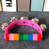 Children's Colorful Wooden Hand Rattle - Educational Toy Instrument with Leather Strap & Five Bells