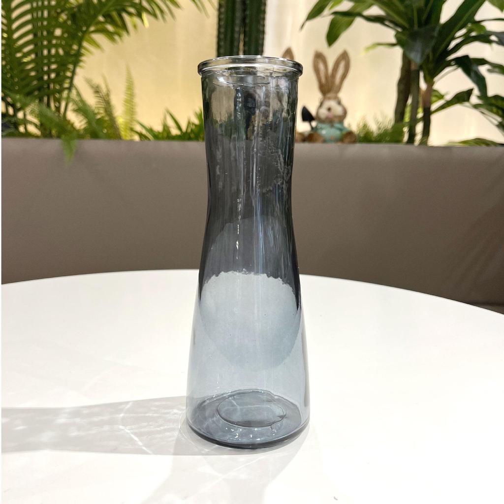Nordic Cone-Shaped Transparent Glass Vase for Lucky Bamboo and Flowers