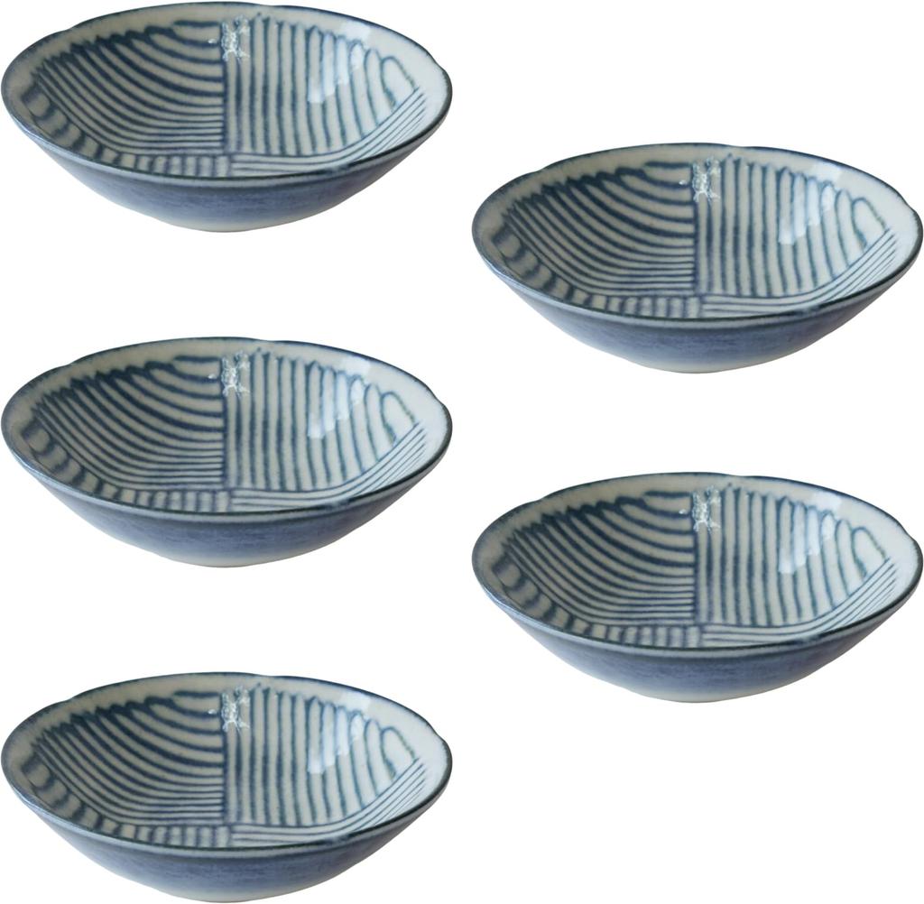Mino Ware Japanese Tableware Tea Plantation 13cm Set of 5 Bowls Made In Japan Microwave Safe Dishwasher Safe Small Bowl