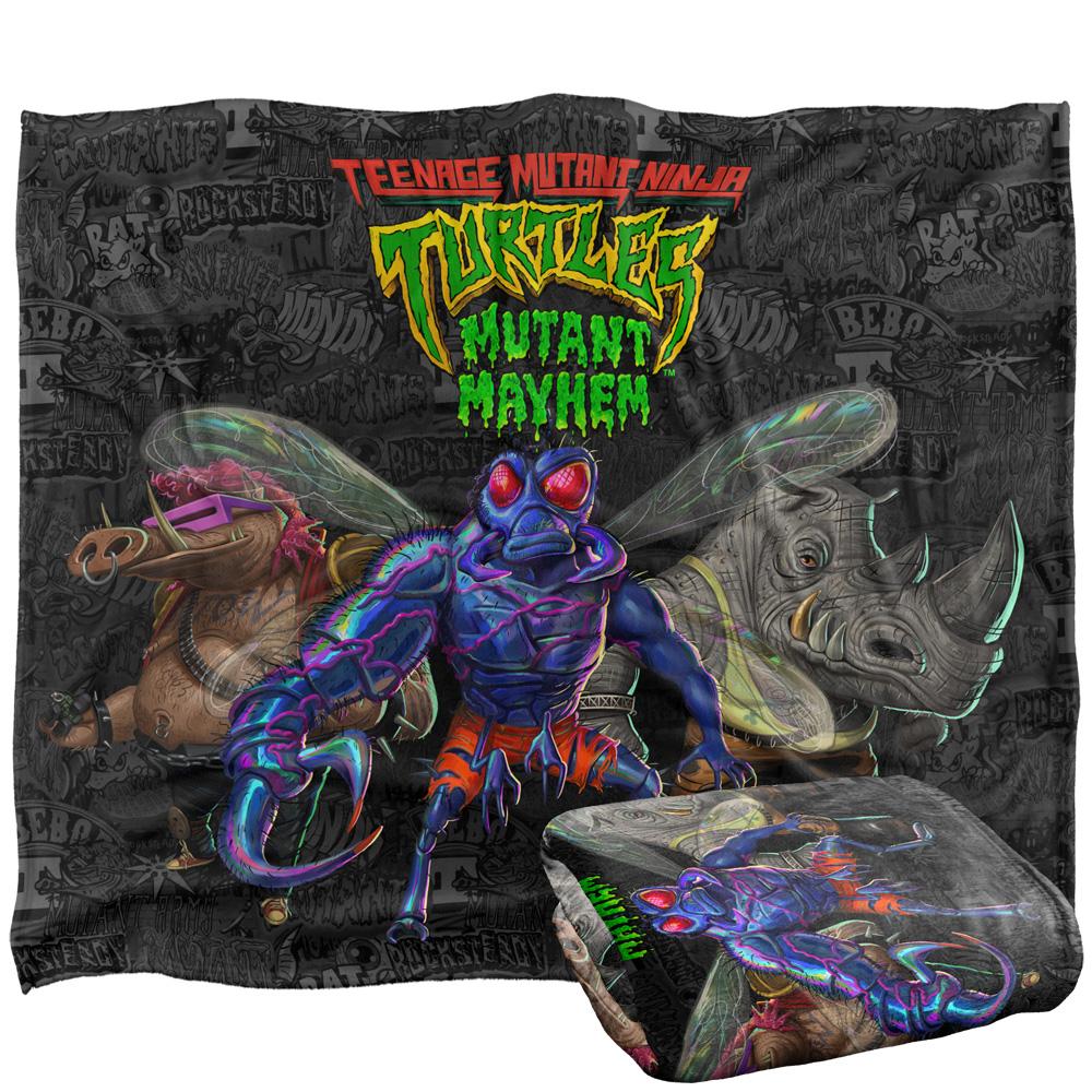 Teenage Mutant Ninja Turtles: Mutant Mayhem Baddies And Patches Silky Supersoft Blanket